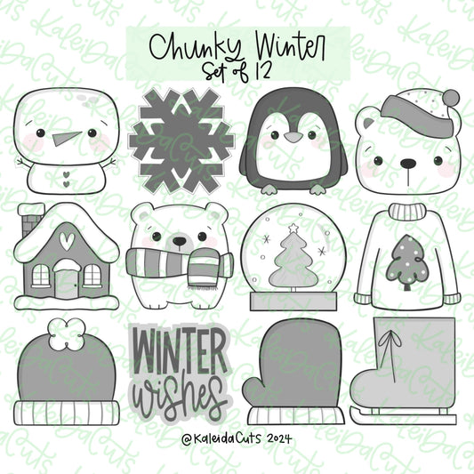 Chunky Winter Cookie Cutter Set of 12