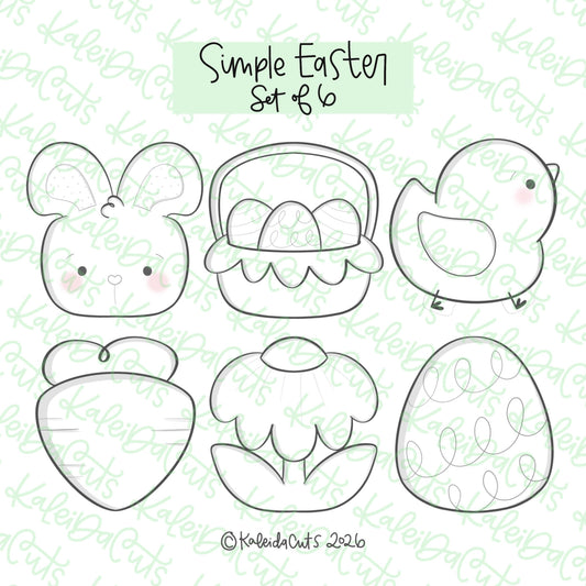 Simple Easter Cookie Cutters Set of 6