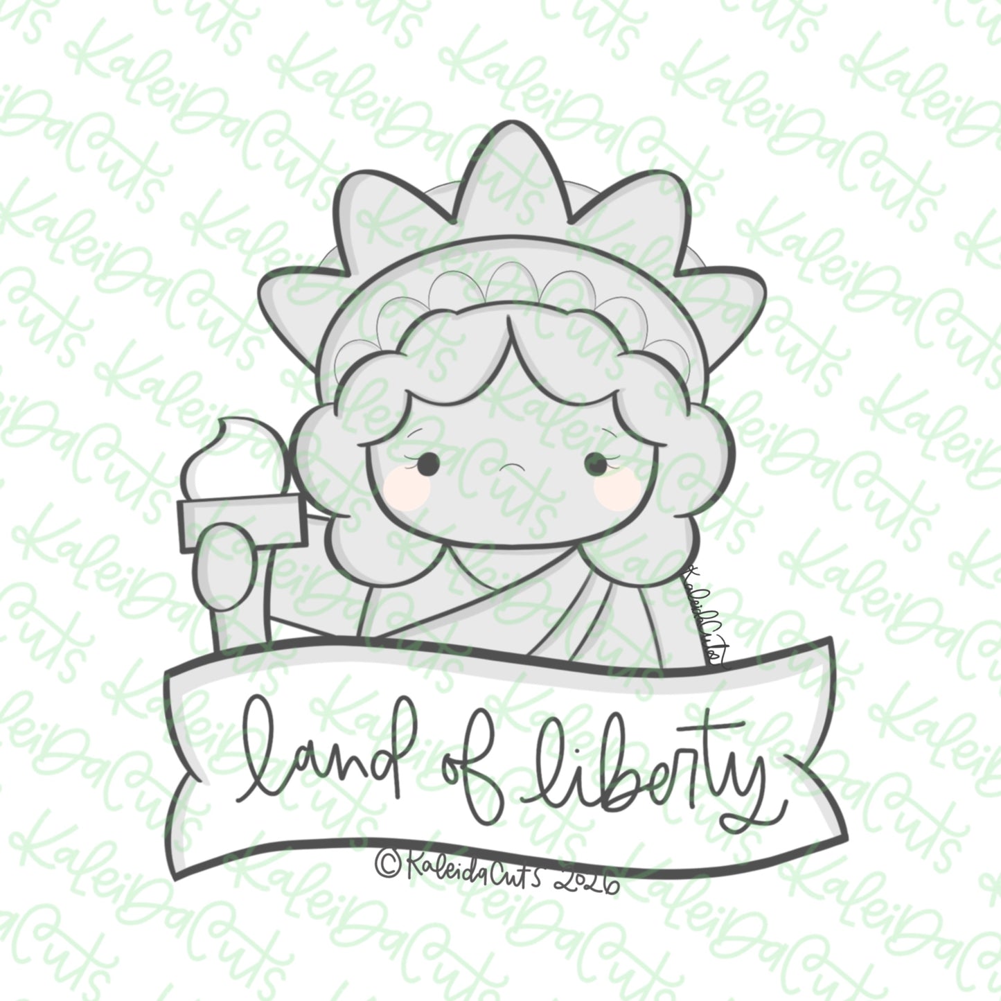 Lady Liberty Banner Cookie Cutter