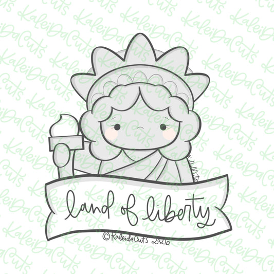 Lady Liberty Banner Cookie Cutter