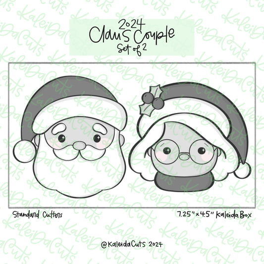 2024 Claus Couple Cookie Cutter Set of 2