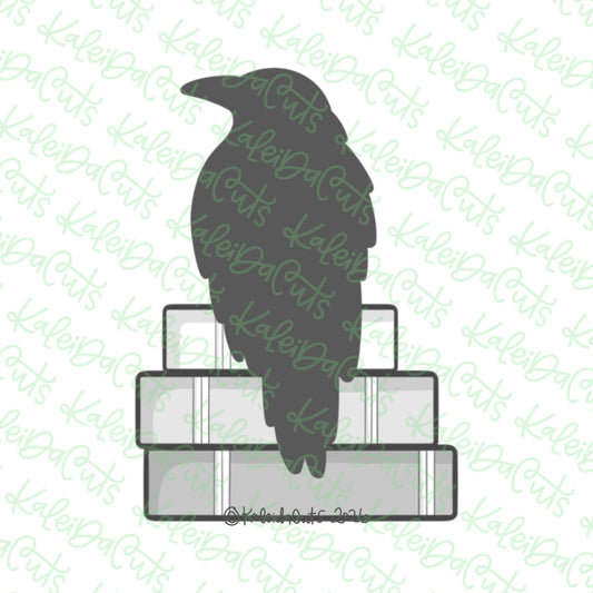 Raven on Books Cookie Cutter