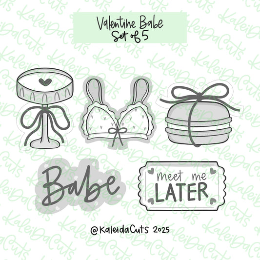 Valentine Babe Cookie Cutters Set of 5