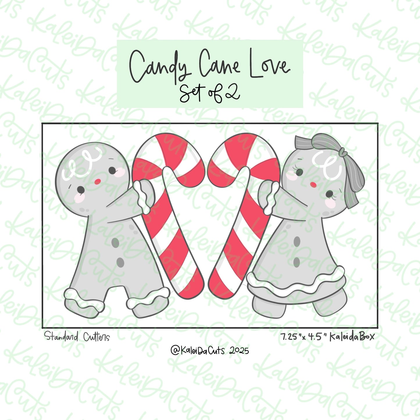 Candy Cane Love Cookie Cutter Set of 2