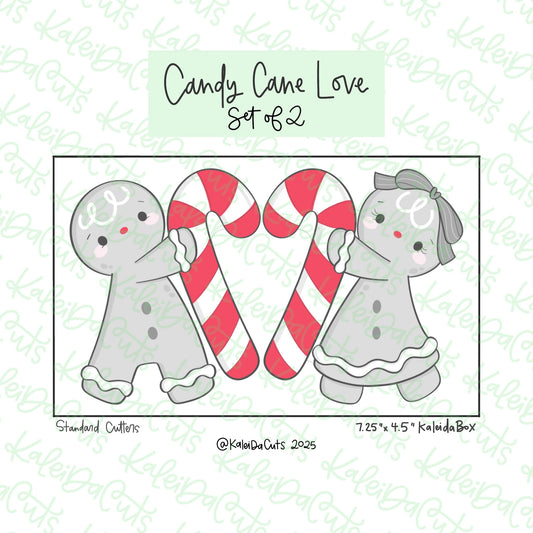 Candy Cane Love Cookie Cutter Set of 2