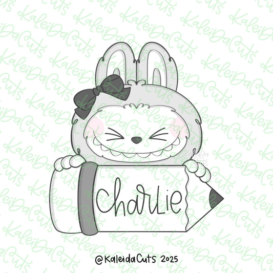 Monster Plush Pencil Bow Cookie Cutter