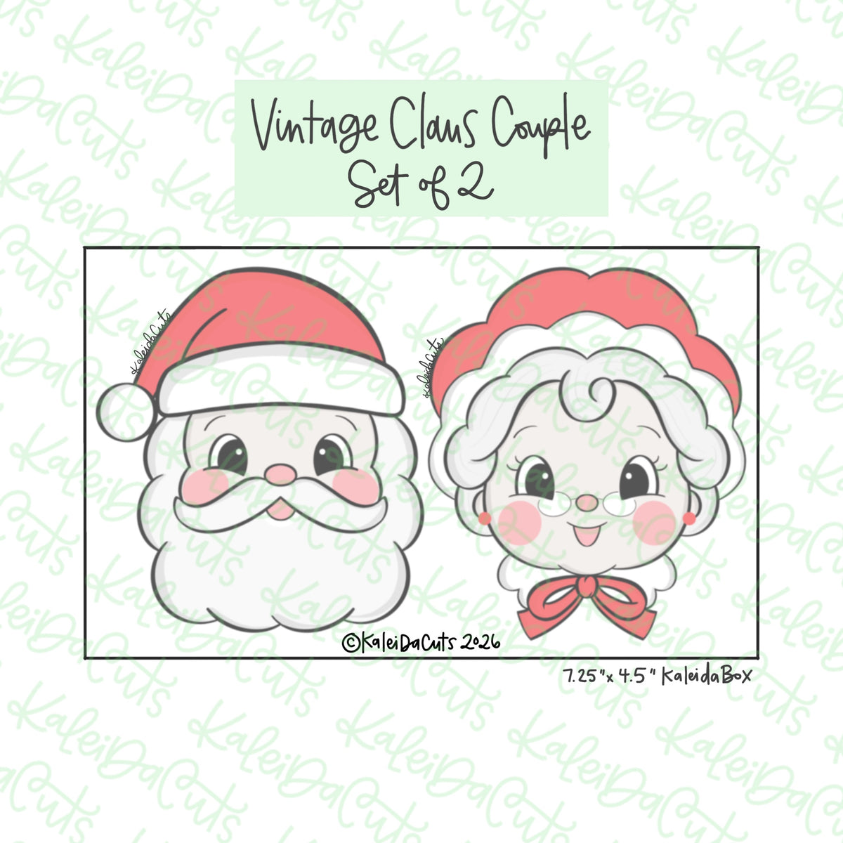 Vintage Claus Couple Cookie Cutter Set of 2