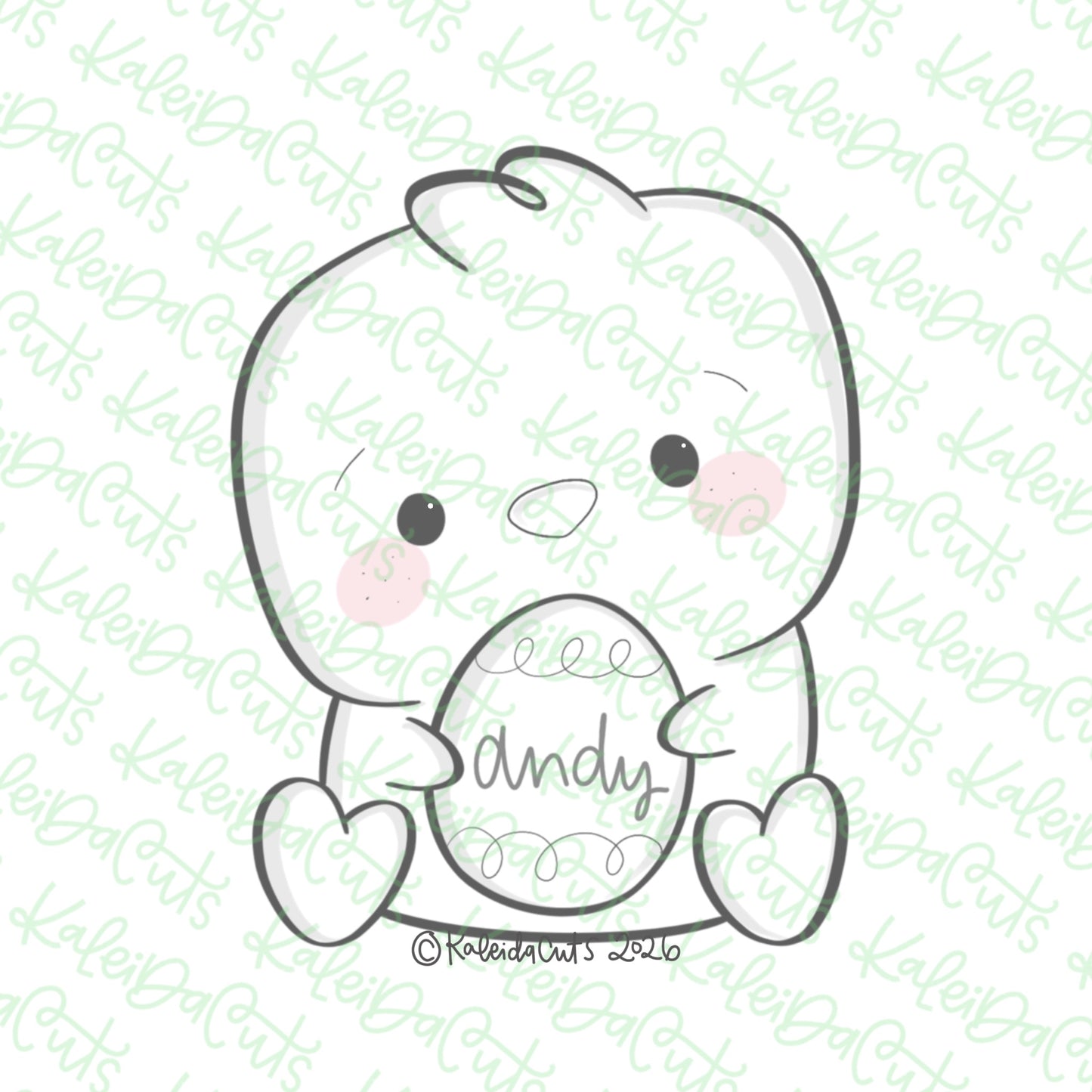 2026 Sitting Chick Cookie Cutter