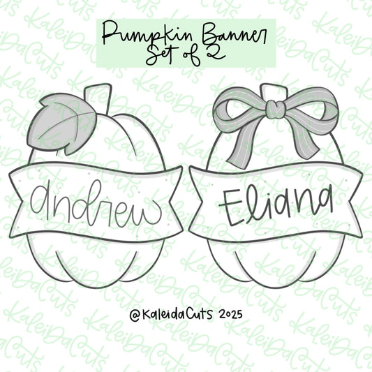 Pumpkin Banner Cookie Cutter Set of 2