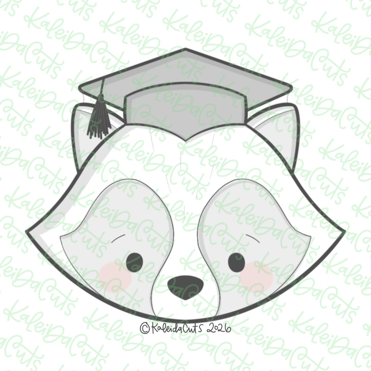 Grad Raccoon Cookie Cutter