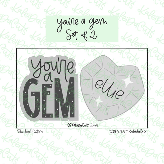 You're a Gem Cookie Cutters Set of 2