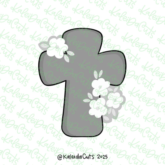 2025 Floral Cross Cookie Cutter