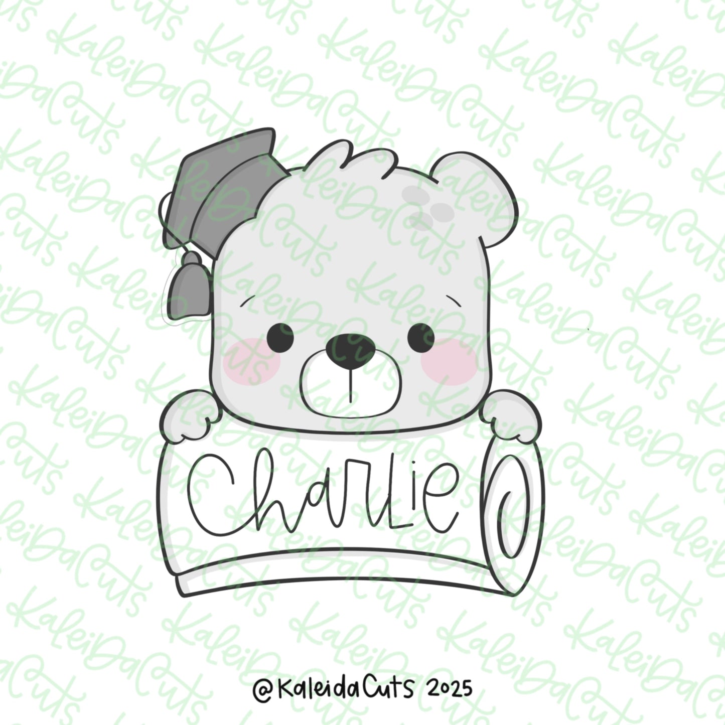 Grad Bear Diploma Plaque Cookie Cutter