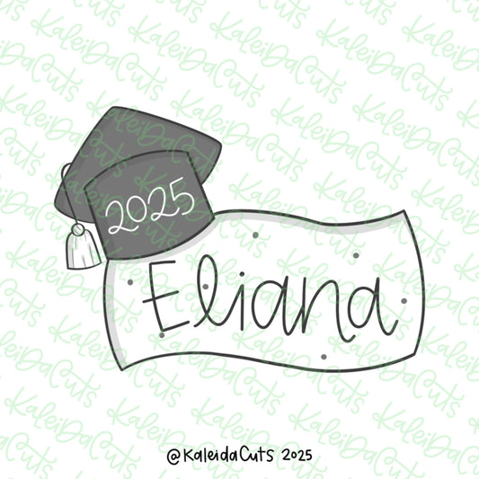 Grad Banner Plaque Cookie Cutter