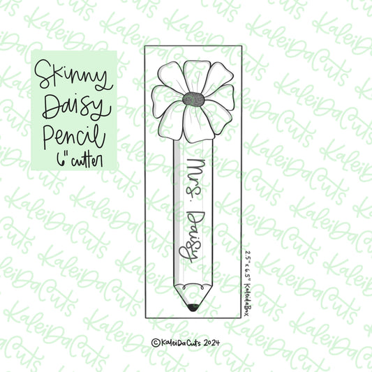 Skinny Daisy Pencil Cookie Cutter
