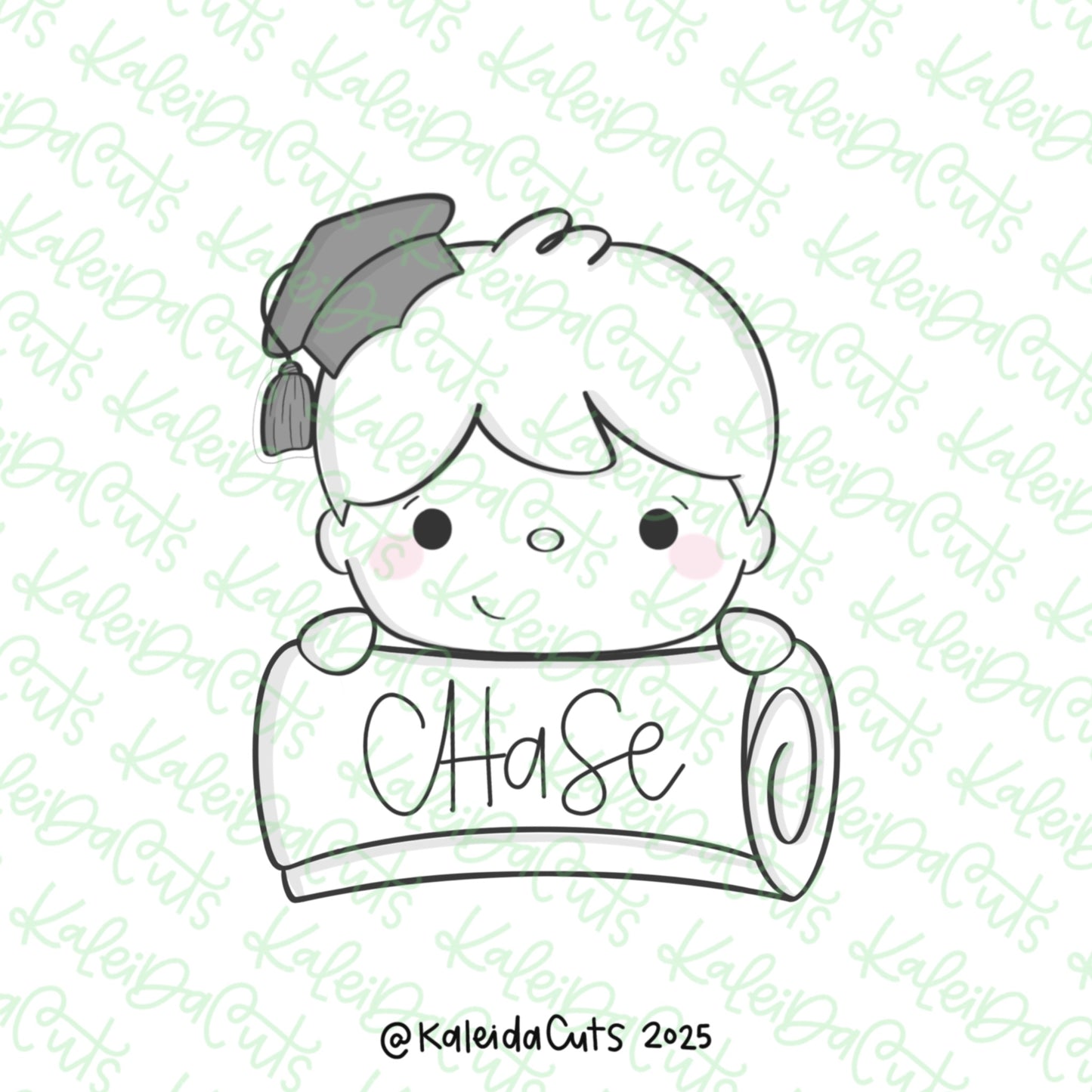 Grad Boy Diploma Plaque Cookie Cutter