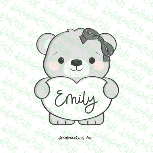 Valentine Teddy Bear Bow Cookie Cutter