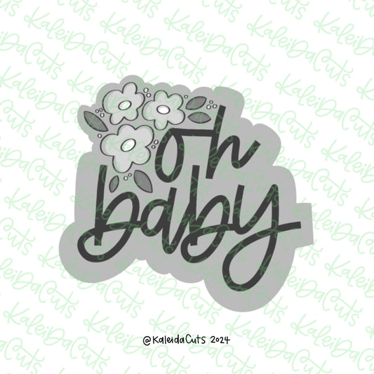 Oh Baby Floral Plaque Cookie Cutter