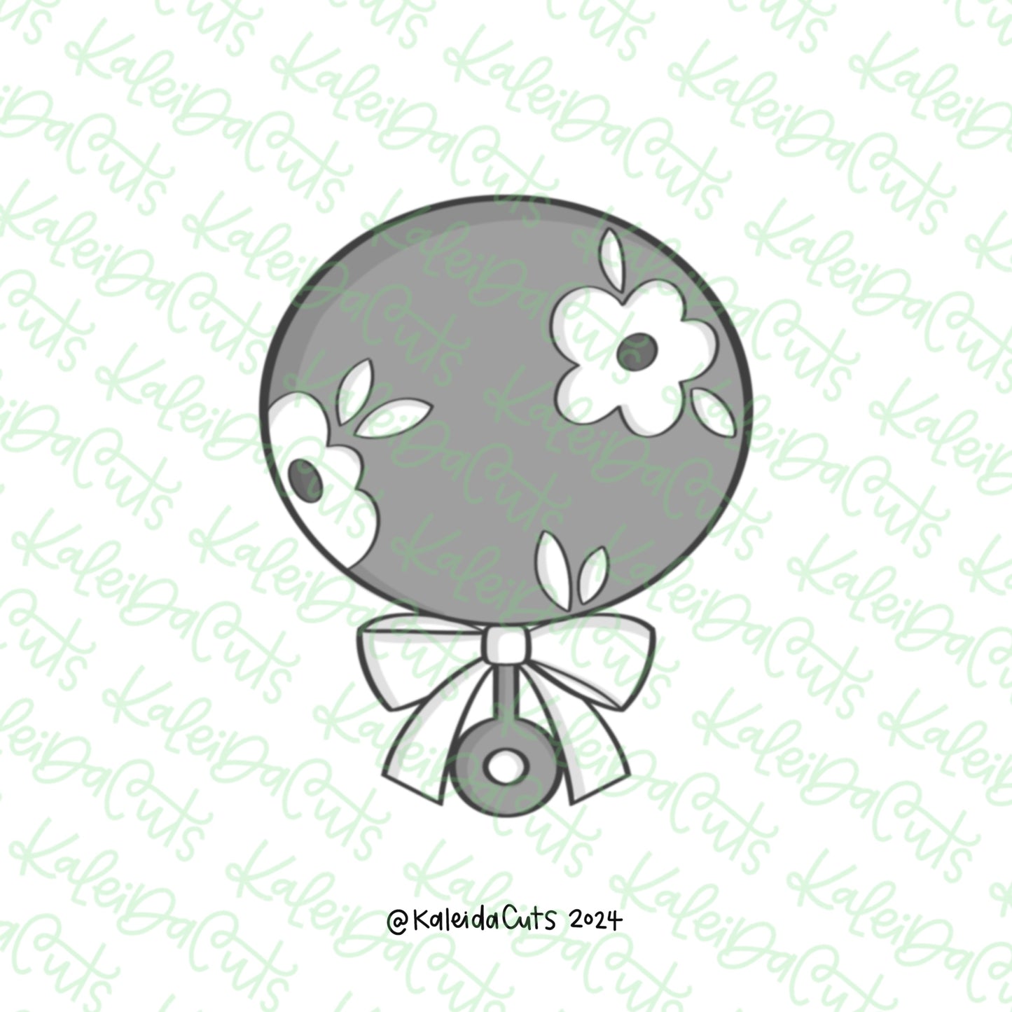 Baby Rattle Bow Cookie Cutter