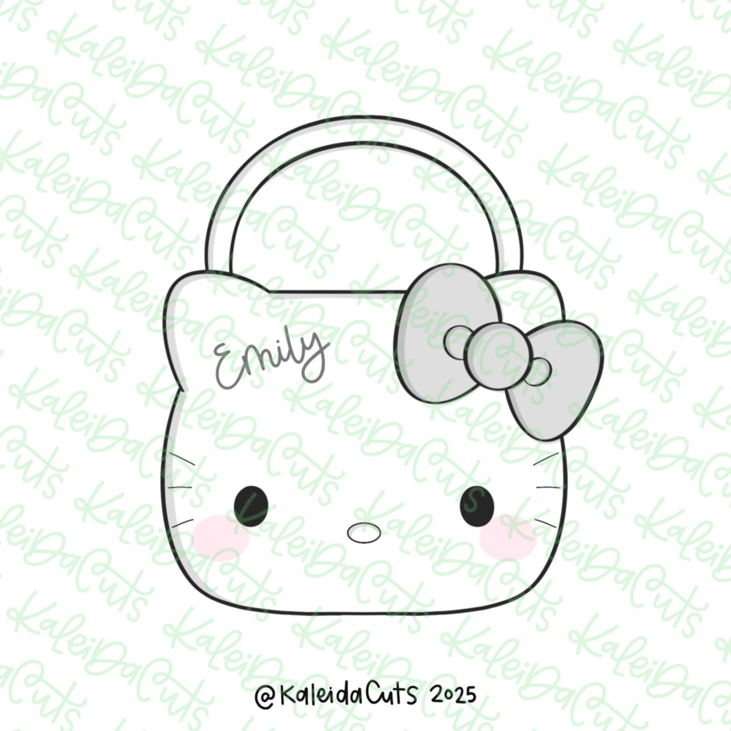 Girly Kitty Easter Basket Cookie Cutter