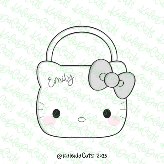 Girly Kitty Easter Basket Cookie Cutter