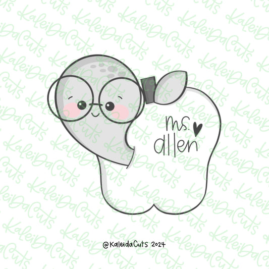 2024 Bookworm Apple Cookie Cutter