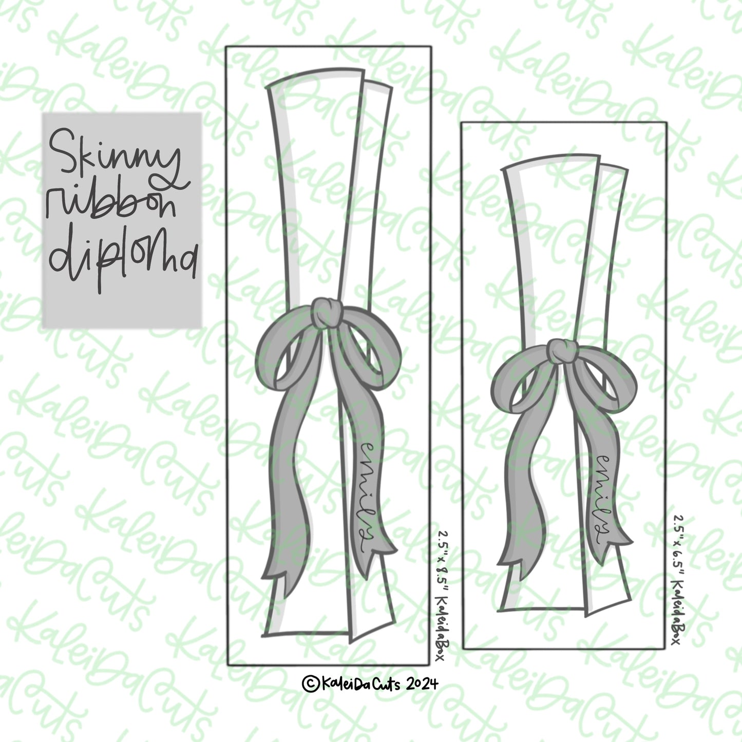 Skinny Diploma Ribbon Cookie Cutter