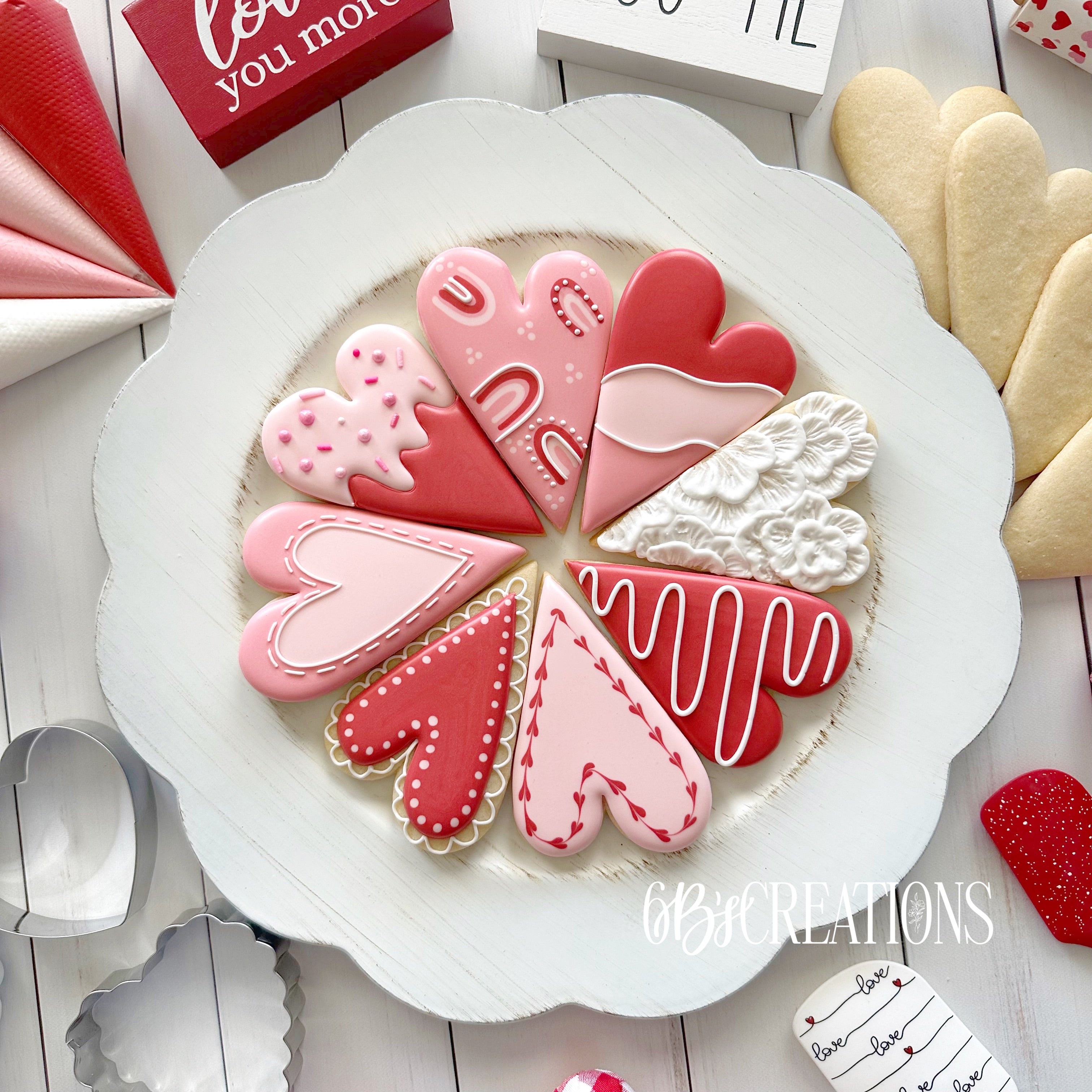 Valentine Love Cookie Class (CC2C) Set of 5 Cookie Cutters - KaleidaCuts