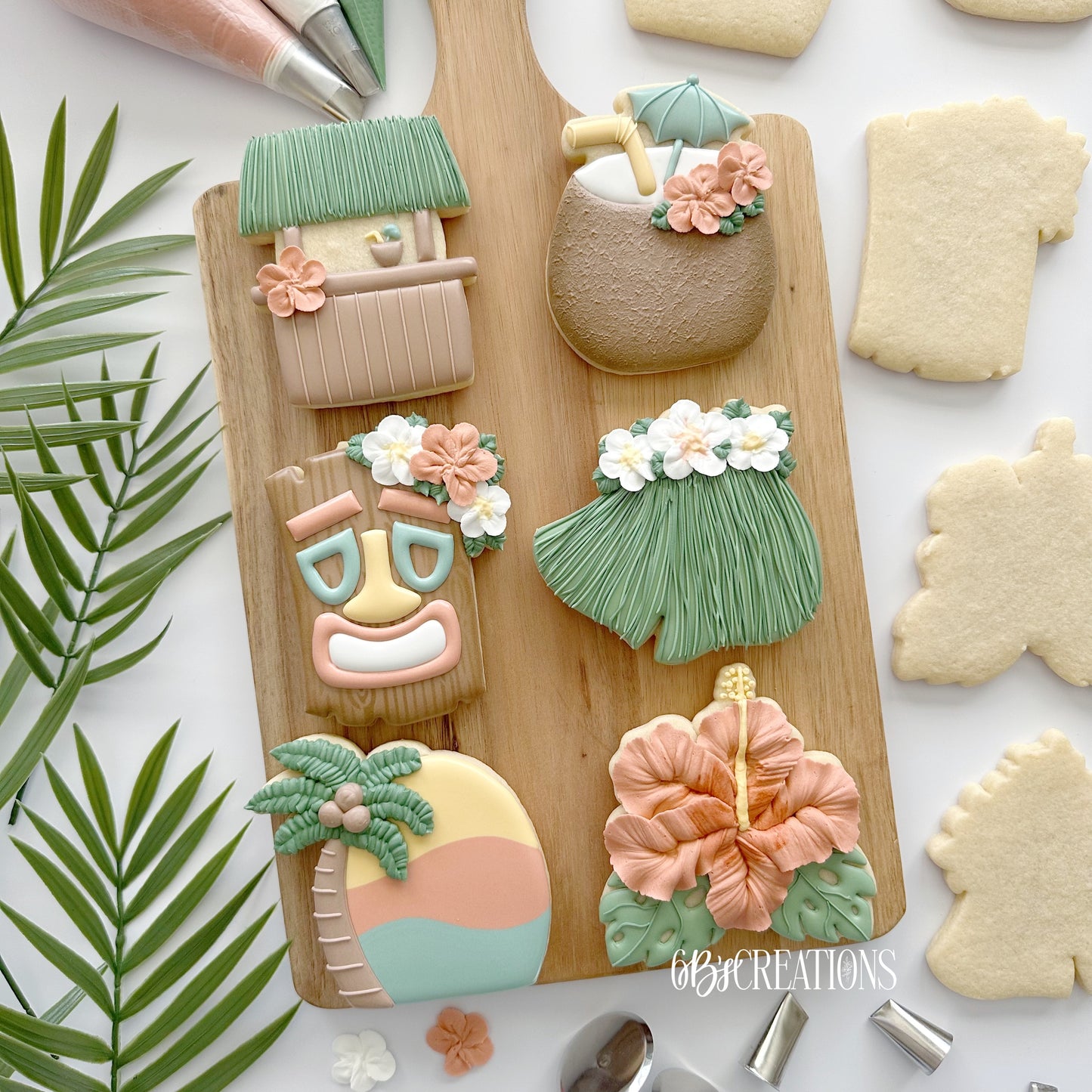 6 B's Creations (Teaching Partners) Tropical Paradise 2025 Set of 6 Cookie Cutters