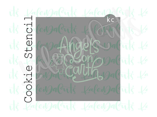 Angels on Earth Lettering Cookie Stencil