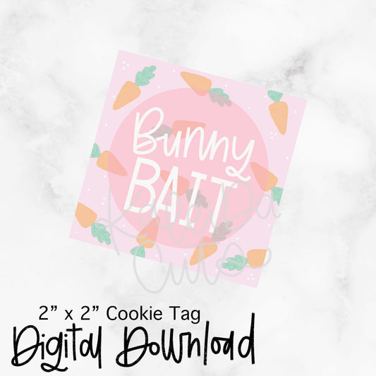 Bunny Bait Pink Tag - 2x2 Square - Digital Download