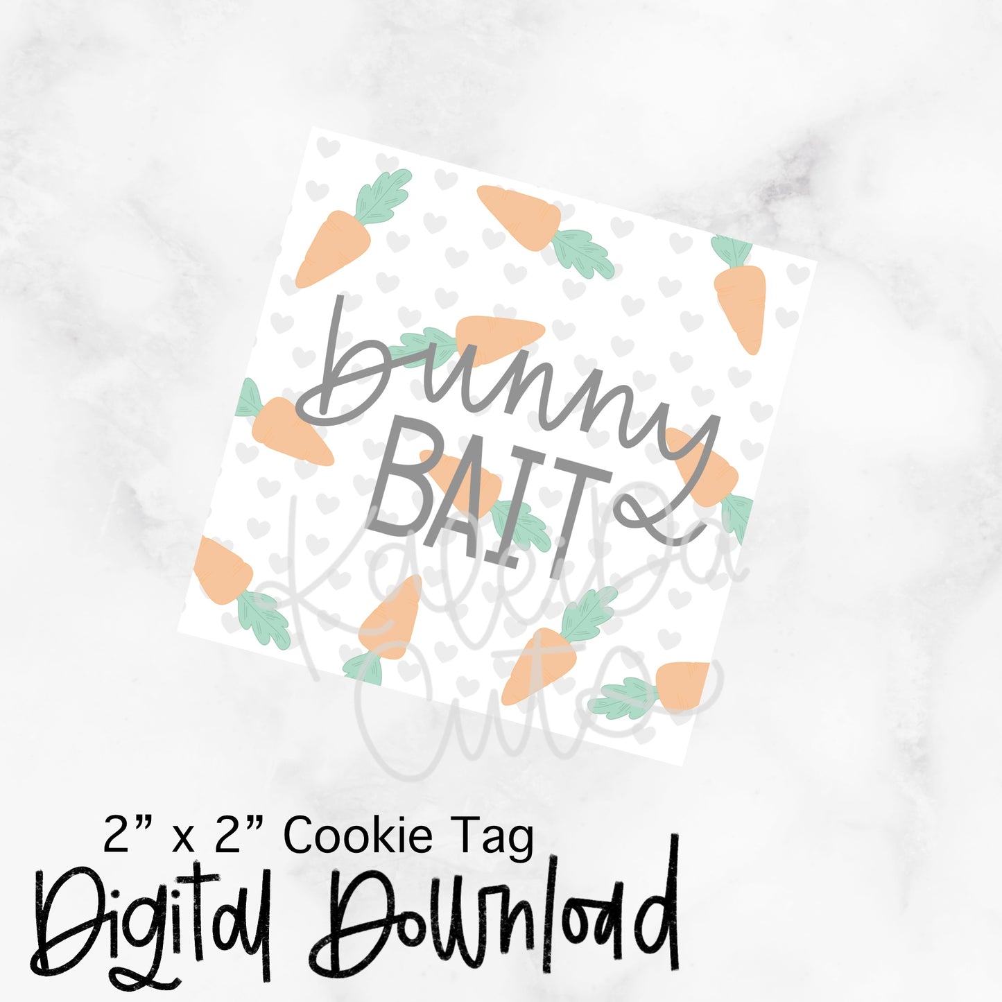 Bunny Bait White Tag - 2x2 Square - Digital Download