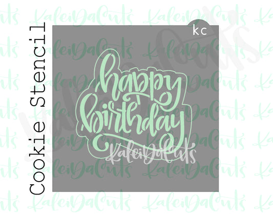 Happy Birthday Stencil (4" design)