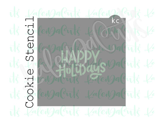 Happy Holidays Lettering Cookie Stencil