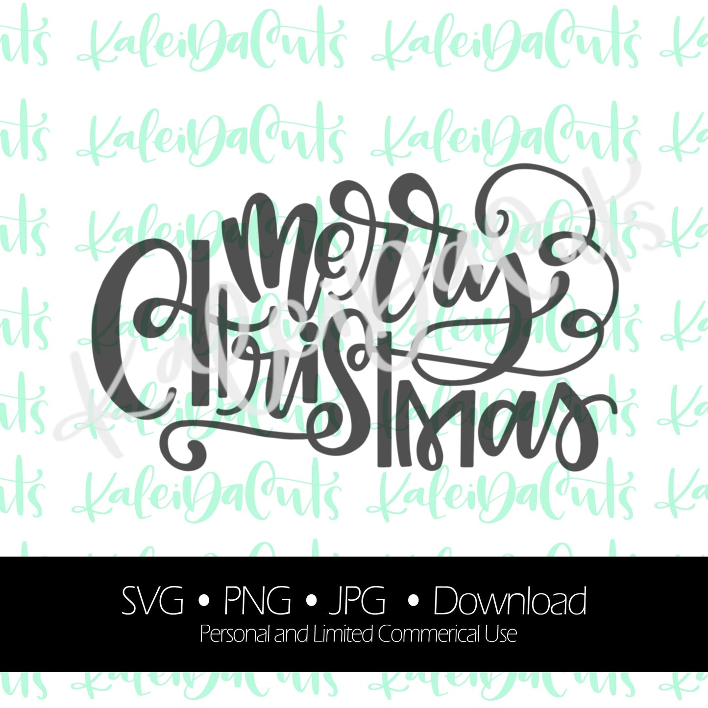 Merry Christmas 2 Digital Download. KaleidaCuts Lettering.