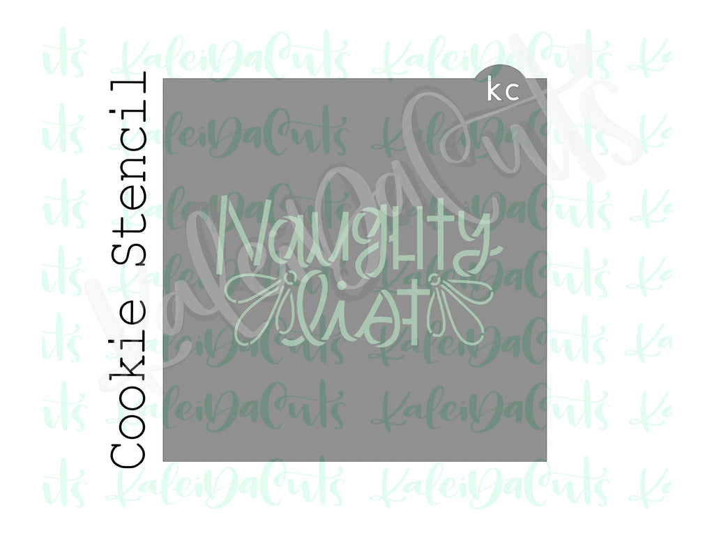 Naughty List Lettering Cookie Stencil