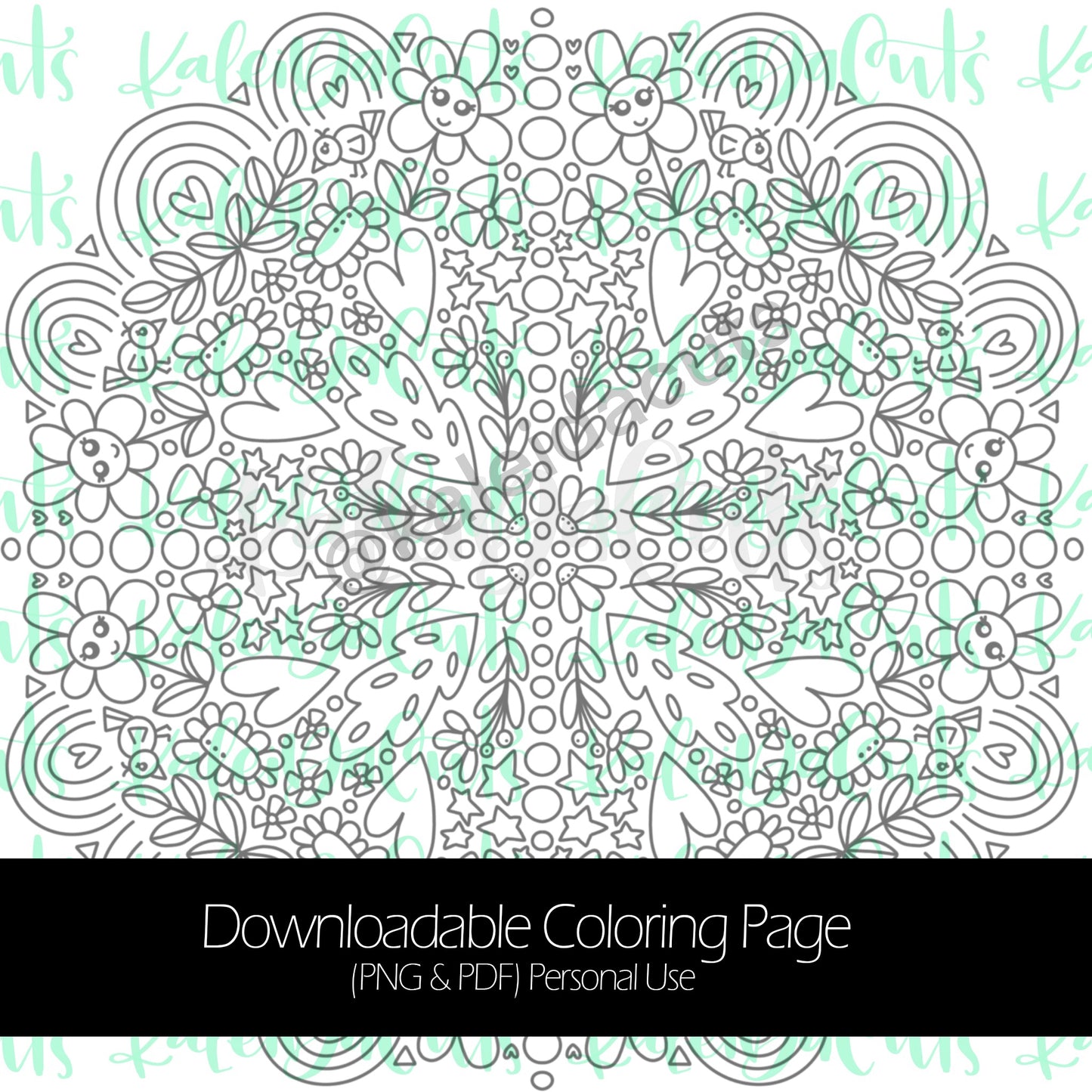 Spring 2020 Mandala Downloadable Coloring Page. Personal Use.