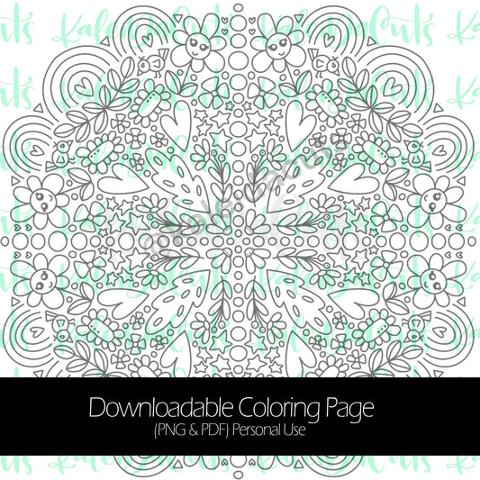 Spring 2020 Mandala Downloadable Coloring Page. Personal Use.