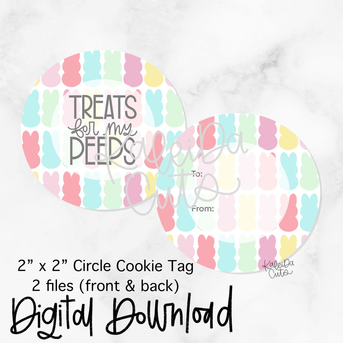 Treats for my Peeps Tag - 2x2 Circle - Digital Download