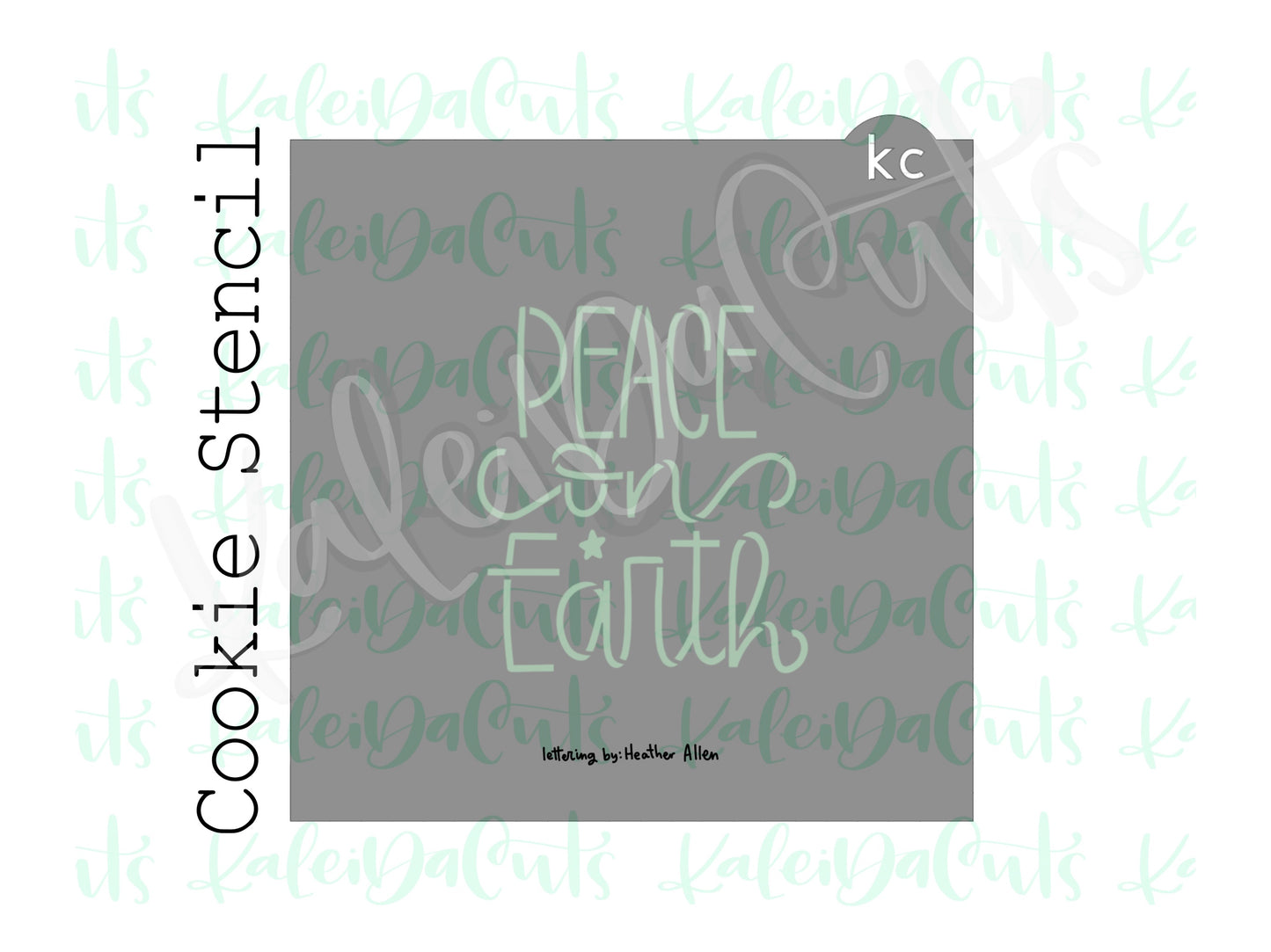 Tree Silhouette - Peace on Earth Cookie Stencil (matches 4" cookie cutter)