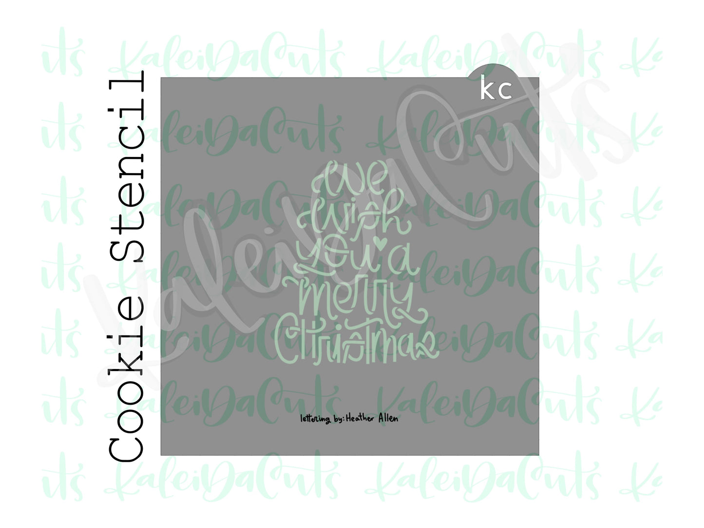 Tree Silhouette - We Wish You a Merry Christmas Cookie Stencil (matches 4" cookie cutter)