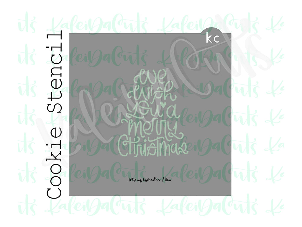 Tree Silhouette - We Wish You a Merry Christmas Cookie Stencil (matches 4" cookie cutter)