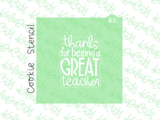 Thanks for Beeing a Great Teacher Stencil
