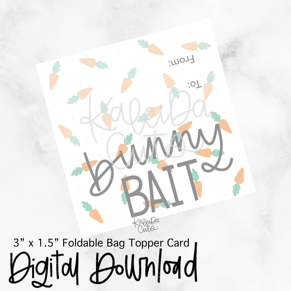 Bunny Bait White Tag - 3x1.5 Bag Topper - Digital Download