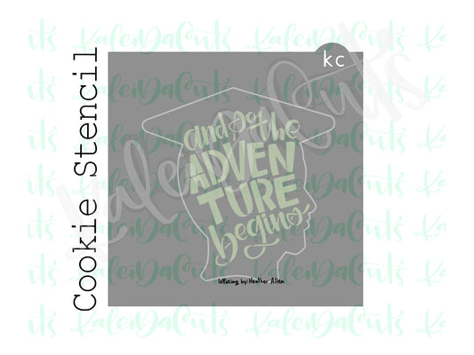 Grad Guy Lettered Stencil - 4 inch design