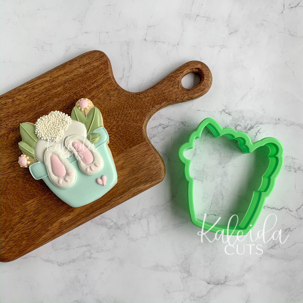 Floral Bunny Pot Cookie Cutter