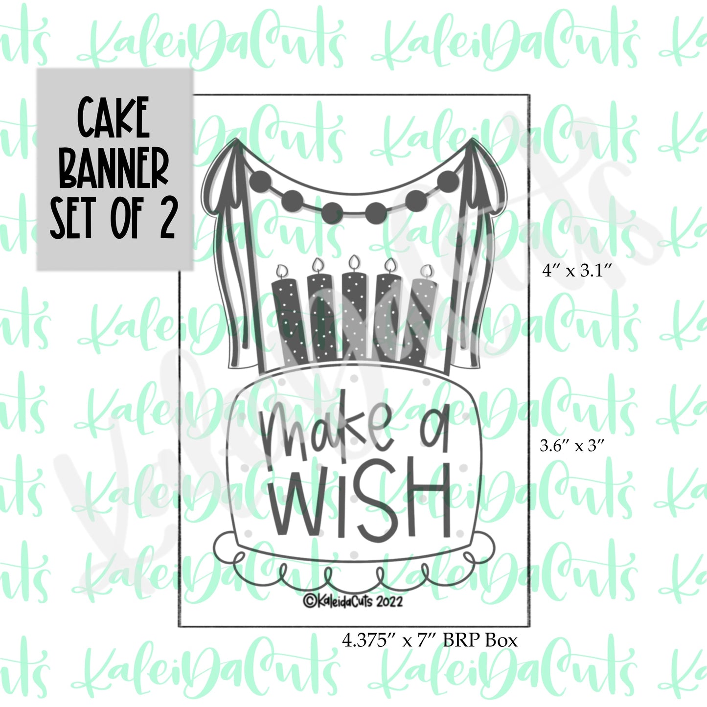 Cake Banner Cookie Cutter Set of 2