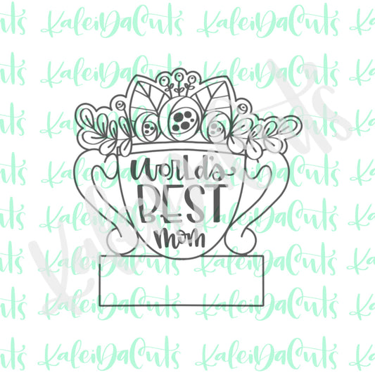 Floral Trophy Plaque Cookie Cutter