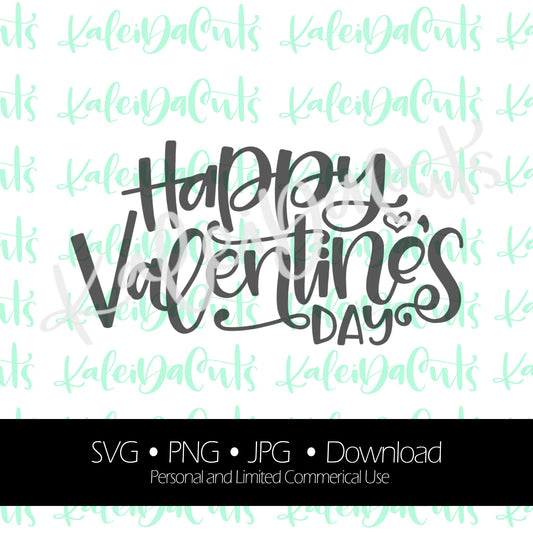 Happy Valentine's Day Lettering Digital Download. SVG.