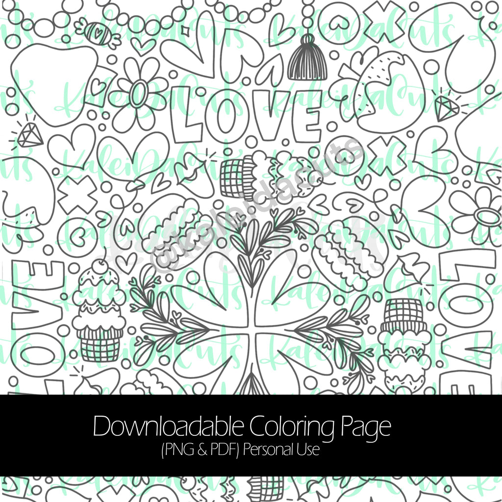 Valentine 2021 Downloadable Coloring Page. Personal Use.